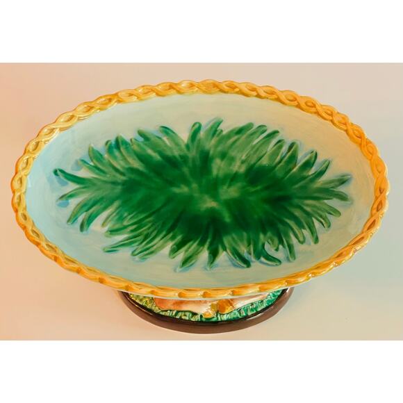 Vtg Majolica Handpainted Takahshi San Francisco Japan Deer Dish - Picture 3 of 8